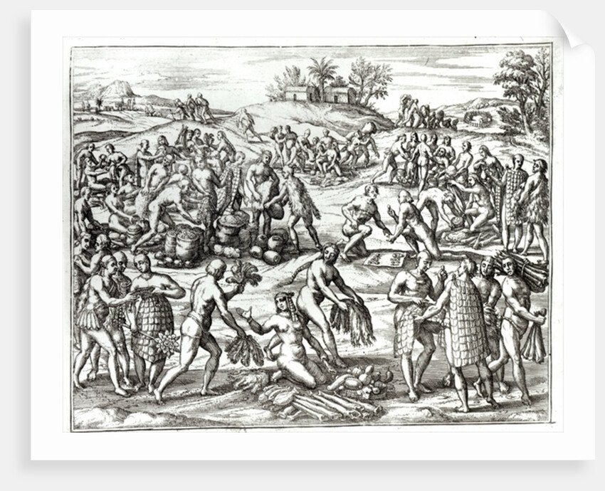 Indian Market at Cartagena, Colombia by Theodor de Bry