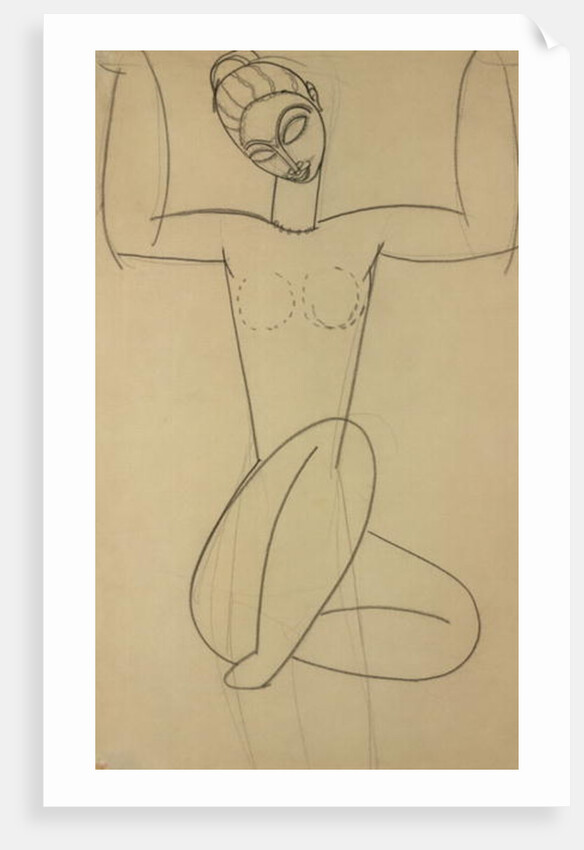 Seated Caryatid, c.1911 by Amedeo Modigliani