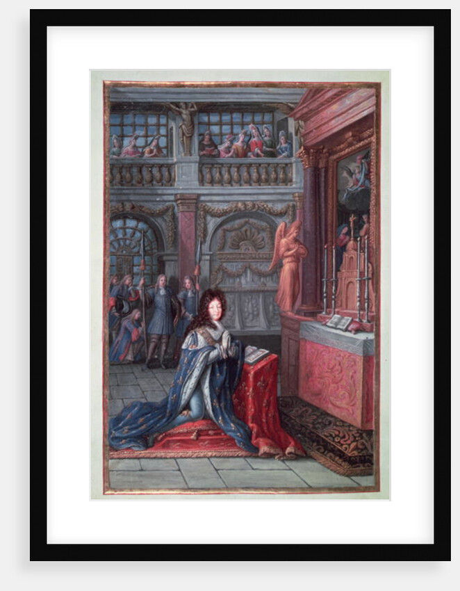 Frontispiece of the 'Hours of Louis XIV' depicting Louis XIV at Prayer by French School