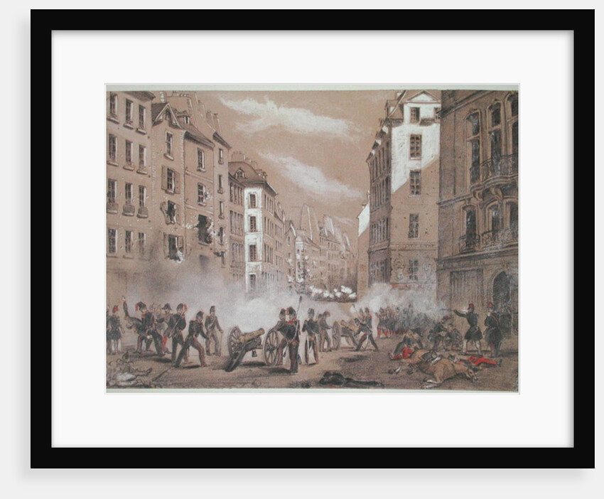 The Army Attacking a Barricade in Rue St. Antoine by French School