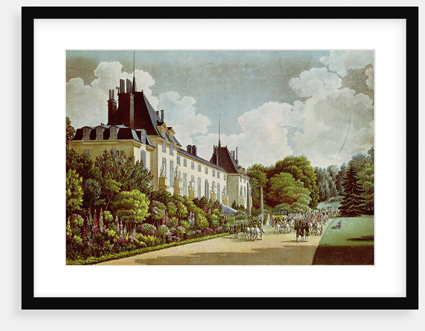 View of the Chateau de la Malmaison next to the park by Auguste Simon Garneray