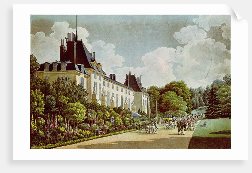 View of the Chateau de la Malmaison next to the park by Auguste Simon Garneray