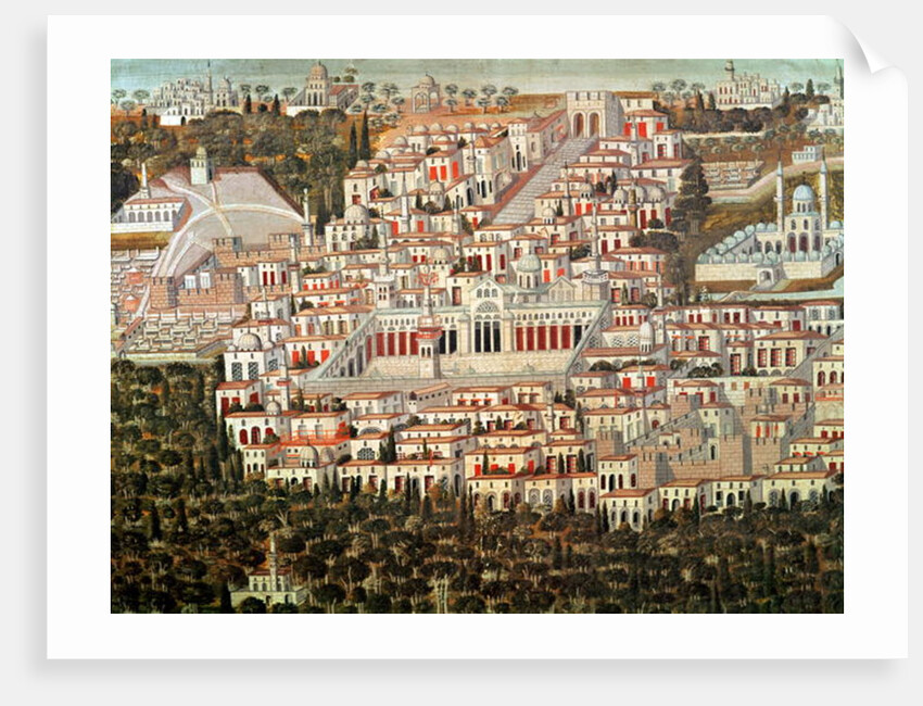 View of the city of Damascus by Syrian School