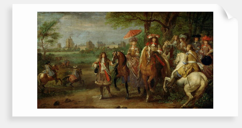 View of the Chateau de Vincennes with Louis XIV and Maria Theresa of Austria, 1669 by Adam Frans van der Meulen