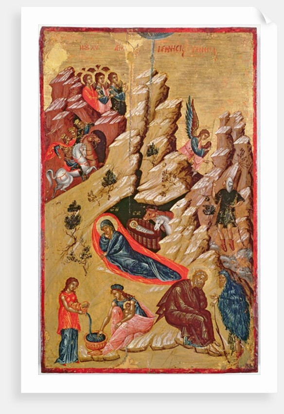 Icon depicting the Nativity by Greek School