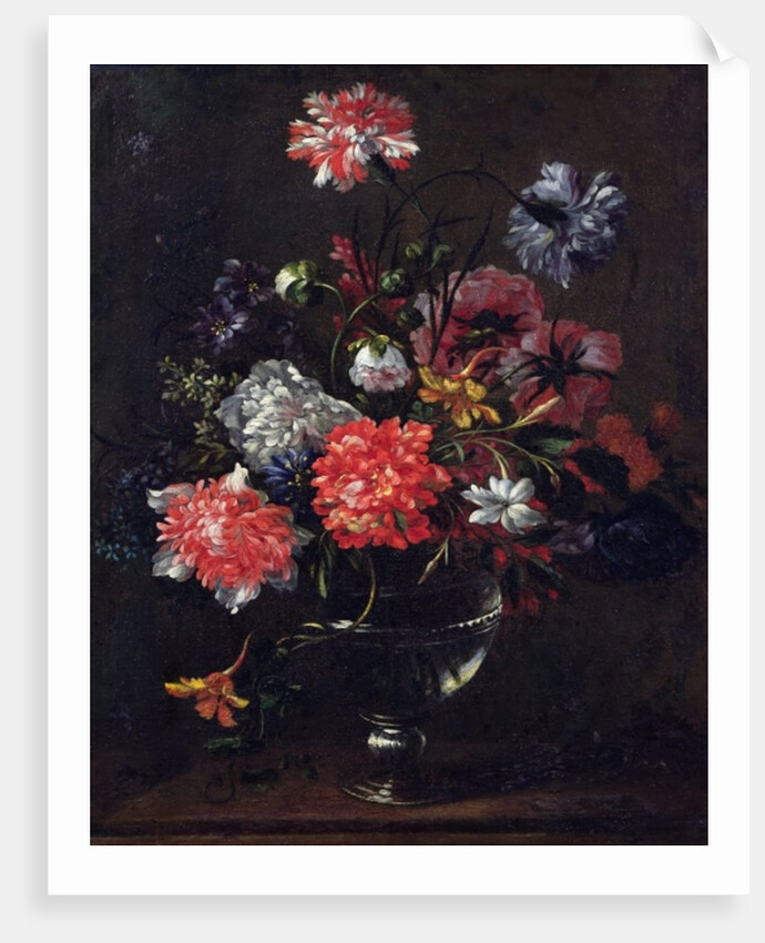 Flowers in a Glass Vase by Nicolas Baudesson