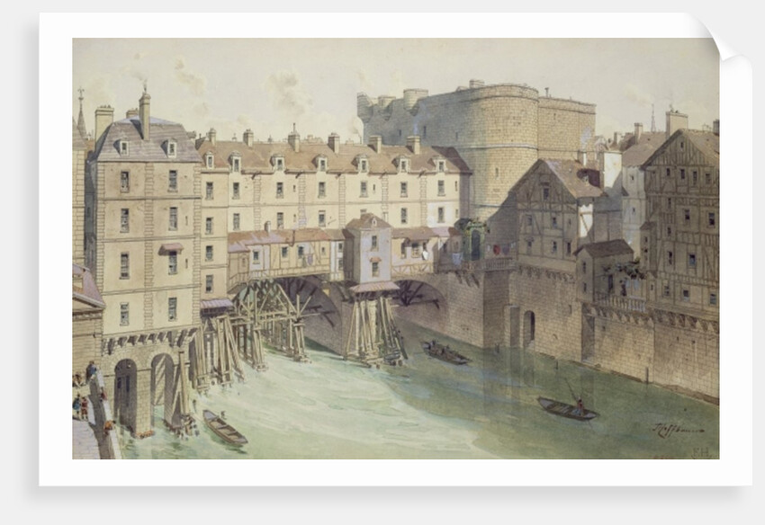 View of Petit Chatelet and the Petit Pont in 1717 by Theodor Josef Hubert (after) Hoffbauer