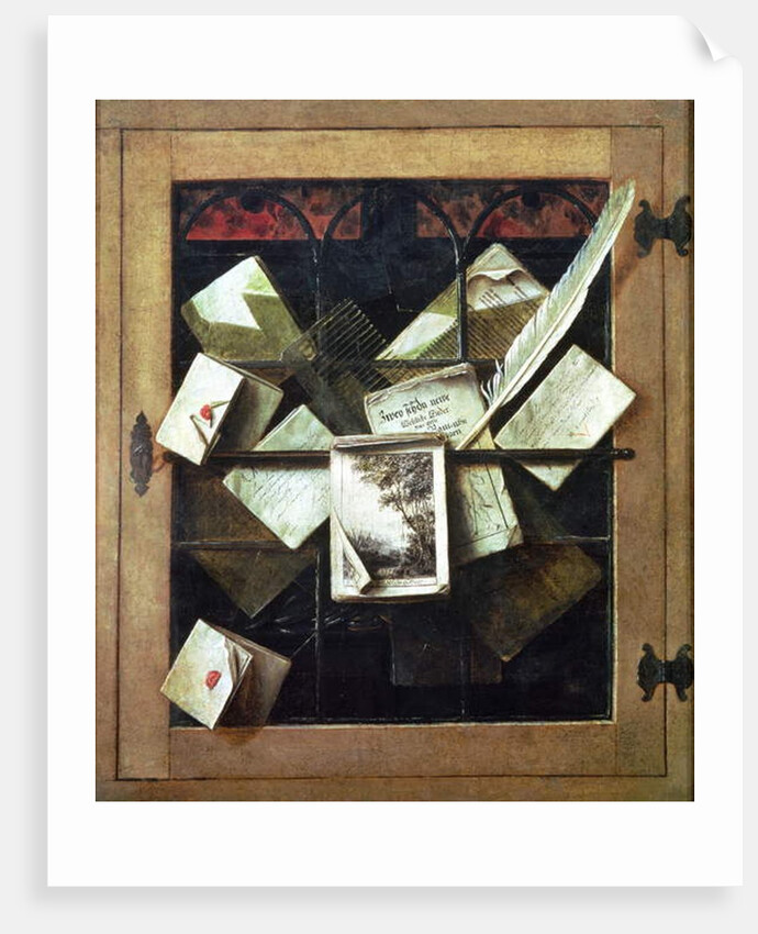 Trompe l'oeil with letters and notebooks, 1665 by Cornelis Norbertus Gijsbrechts