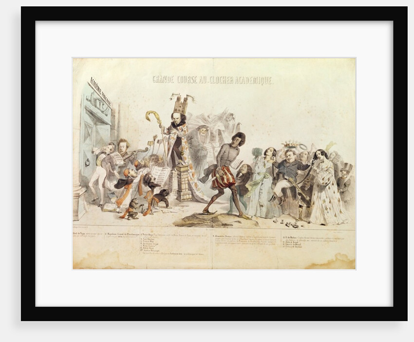 The Great Academic Competition, caricature of the Academie Francaise by Grandville (1803-47)
