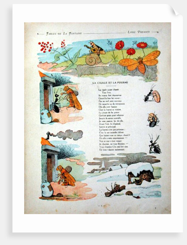 The Cicada and the Ant by Benjamin Rabier