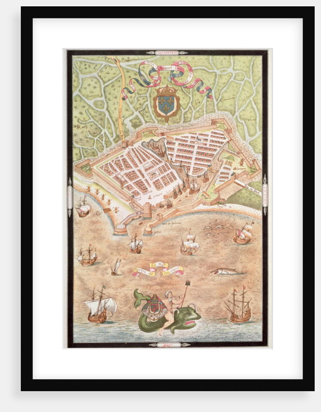 Fascimile of a Plan of Le Havre in 1583 by Jacques Devaulx