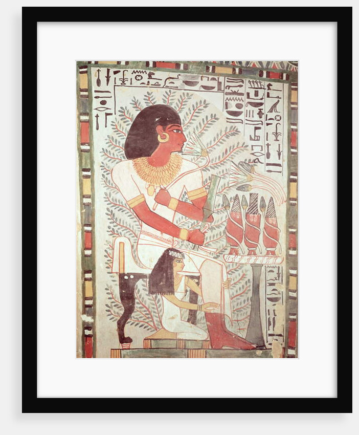 Sennefer seated with his wife, Meryt by Egyptian 18th Dynasty