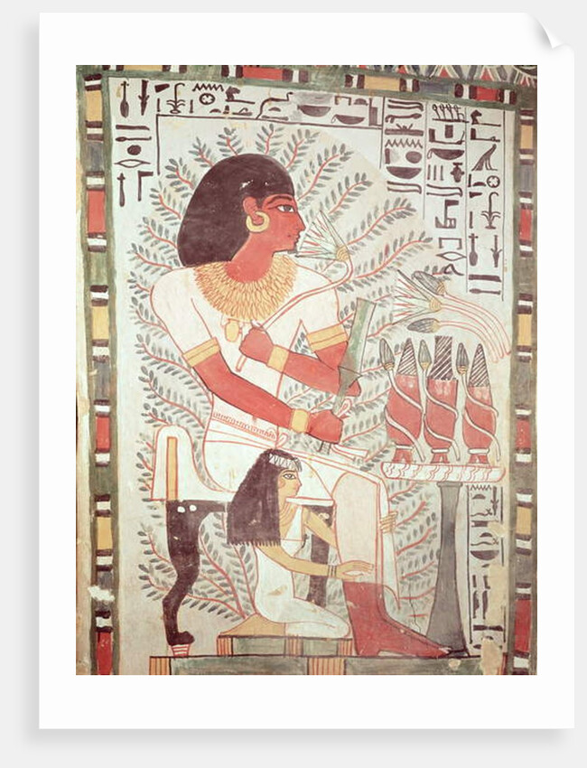 Sennefer seated with his wife, Meryt by Egyptian 18th Dynasty