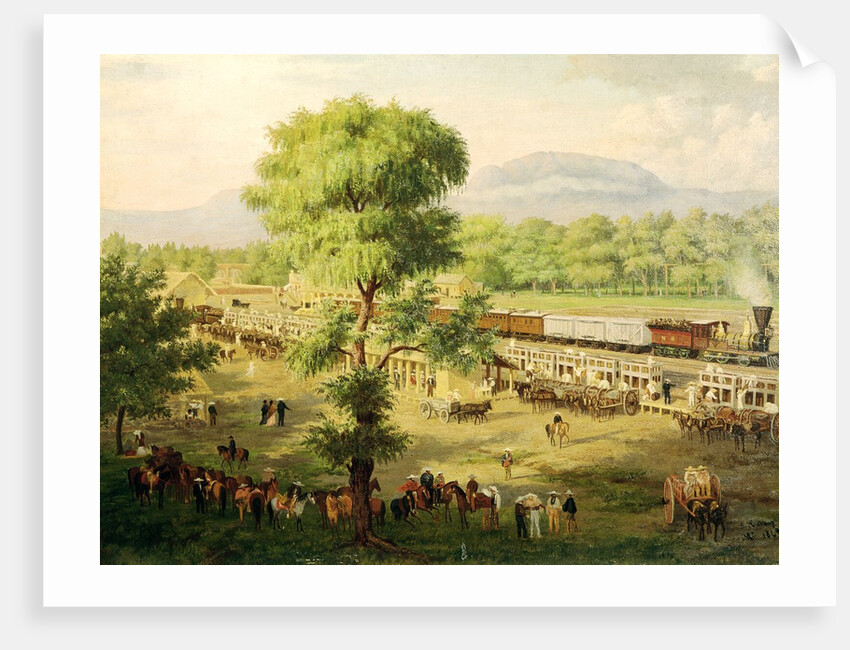 Railway in the Valley of Mexico, 1869 by Luiz Coto