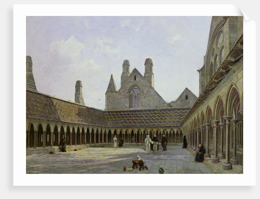 The Cloister of Mont Saint-Michel by Emmanuel Lansyer