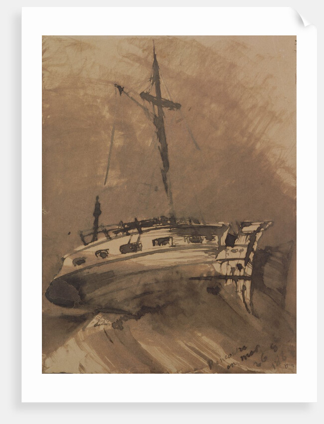 A Ship in Choppy Seas, 1864 by Victor Hugo