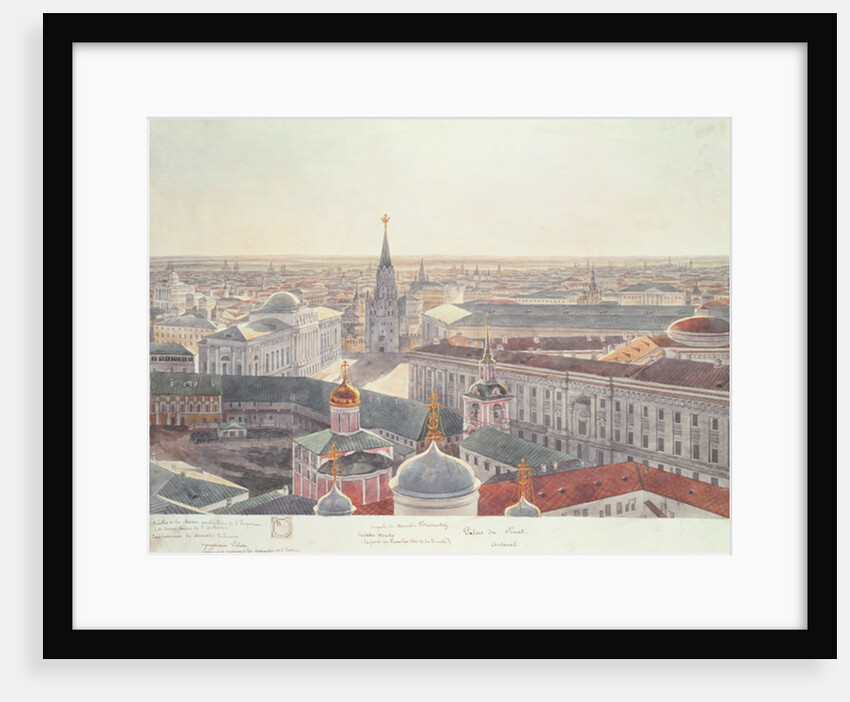Panorama of Moscow, depicting the former Senate Palace, Wosnesenskoy Monastery and the former Arsenal, 1819 by Gadolle Gadolle