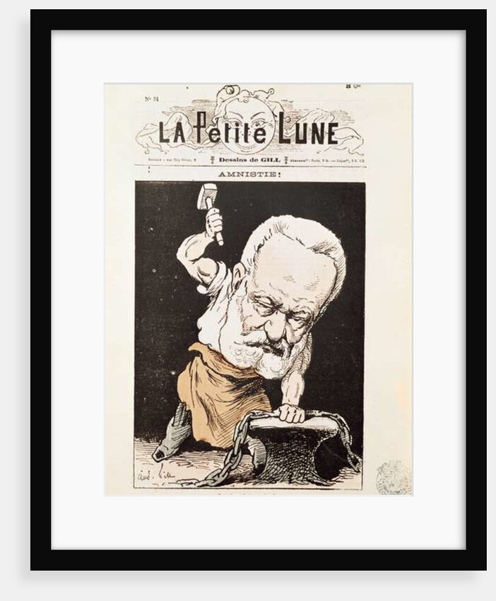 Caricature of Victor Hugo from the front cover of 'La Petite Lune', February 1879 by Andre Gill