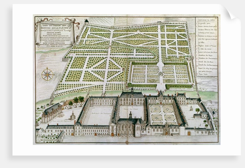 View of the Jesuit College in La Fleche, 1655 by French School