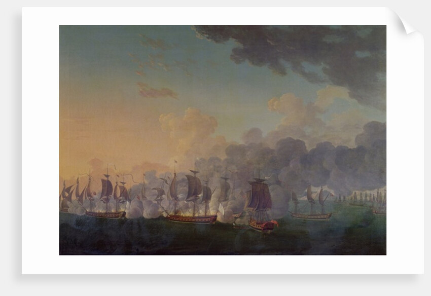 The Battle of Louisbourg on the 21st July 1781 by Auguste Rossel De Cercy