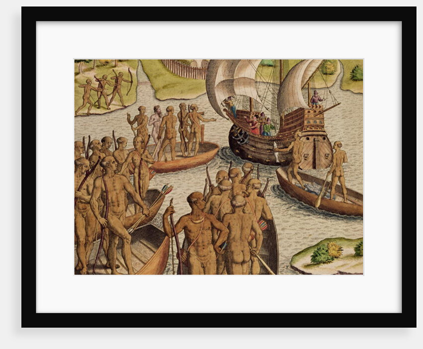 The Lusitanians send a second Boat towards me by Theodor de Bry