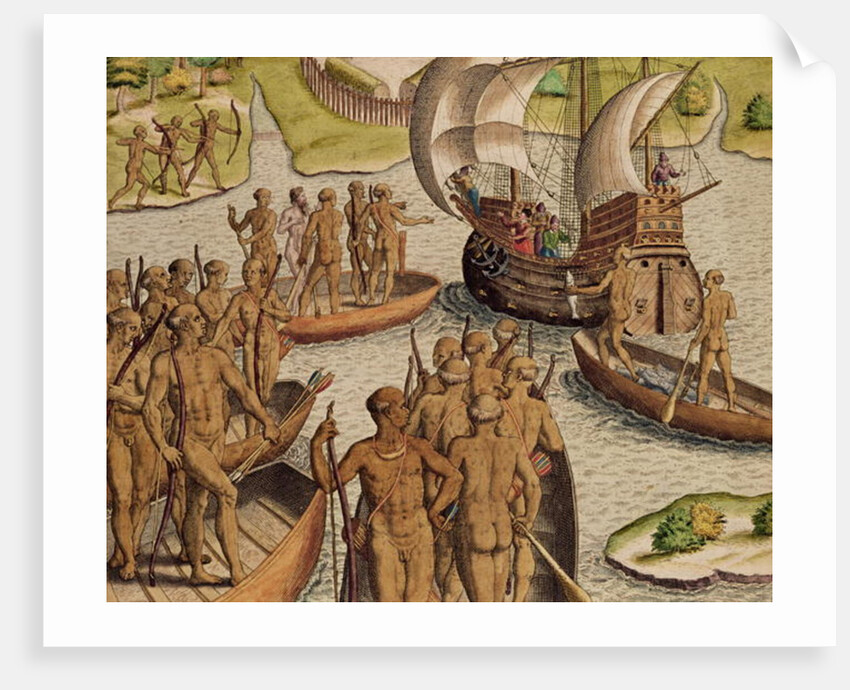 The Lusitanians send a second Boat towards me by Theodor de Bry