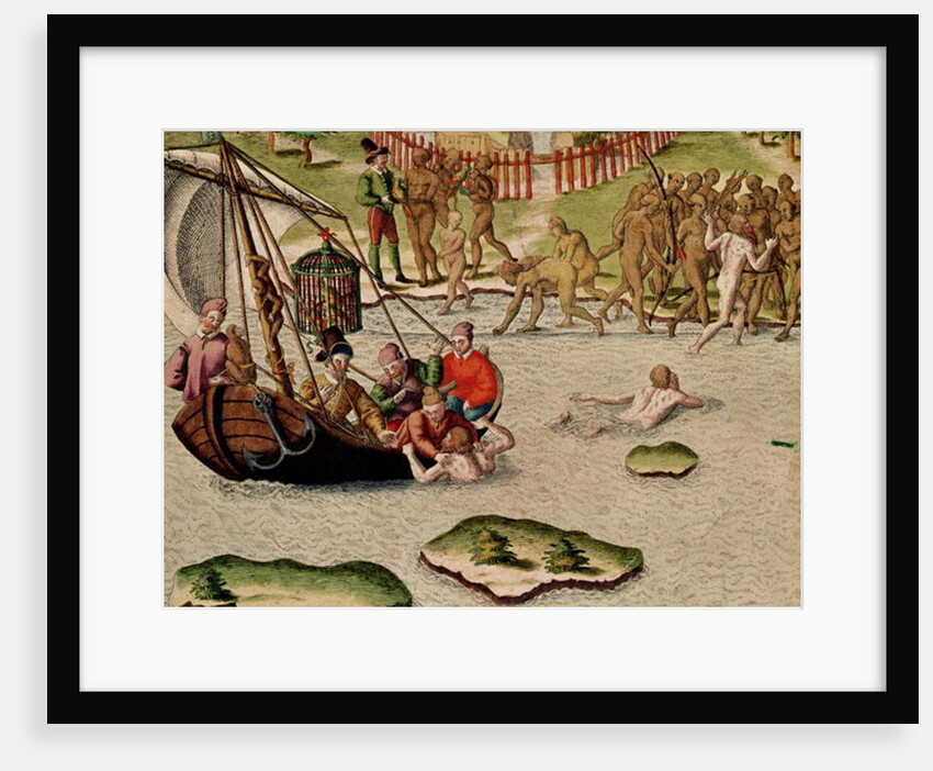 The French Vessel Lands and an Unsuccessful Attempt is Made to Exchange Prisoners by Theodor de Bry