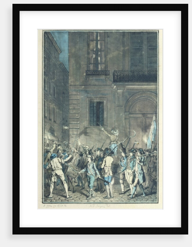 The mob roaming the streets of Paris carrying torches at night in July 1789 by Antoine Louis Francois Sergent-Marceau