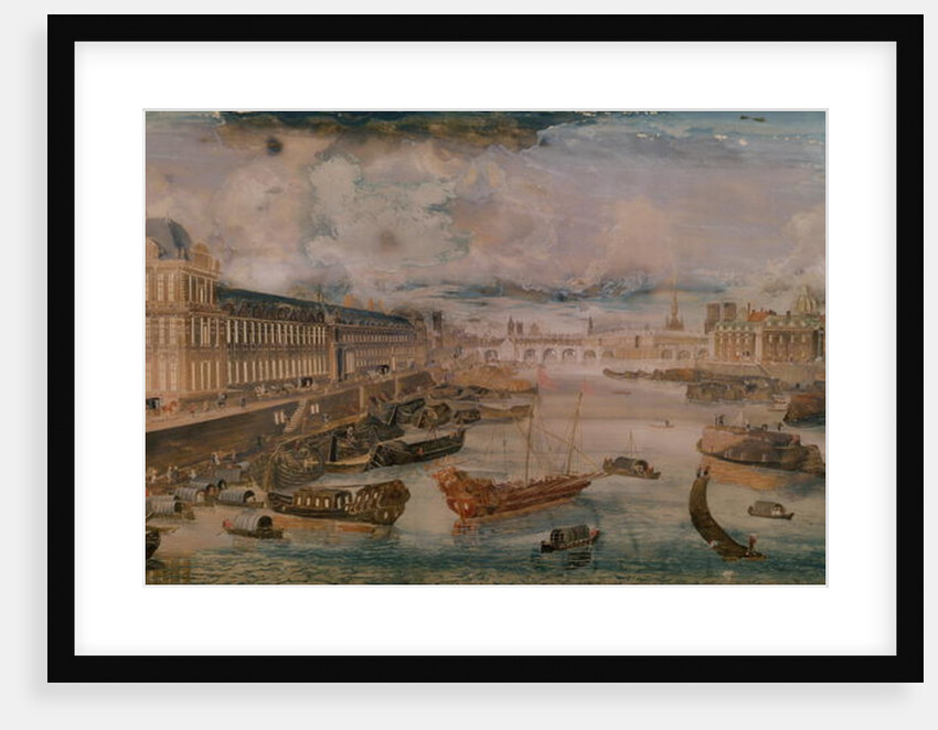 View of the Seine, the Grande Galerie of the Louvre and the College des Quatre Nations, c.1680 by French School
