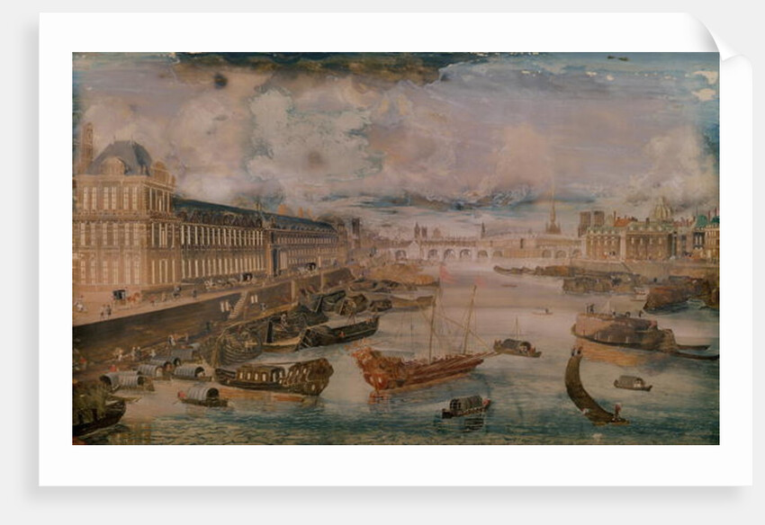 View of the Seine, the Grande Galerie of the Louvre and the College des Quatre Nations, c.1680 by French School