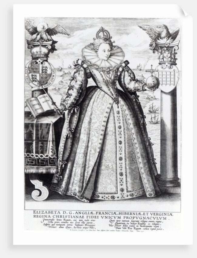 Queen Elizabeth I 1596 by Crispin I de Passe