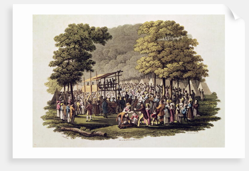 Camp Meeting of the Methodists in North America by Jacques (after) Milbert