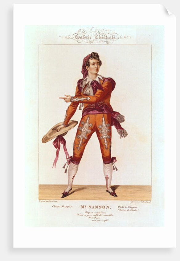 Joseph Isidore Samson in the role of Figaro in 'The Barber of Seville' by Lecurieux Lecurieux