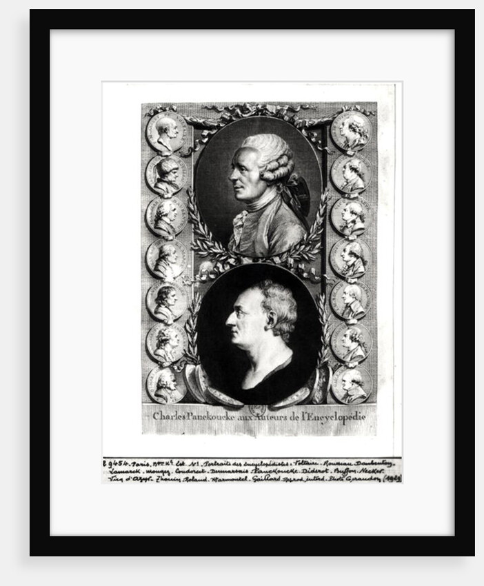 Portraits of the Encyclopaedists Jean Le Rond d'Alembert and Denis Diderot 1751-72 by French School