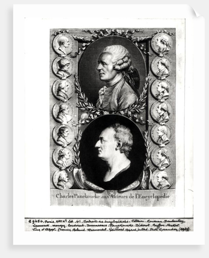 Portraits of the Encyclopaedists Jean Le Rond d'Alembert and Denis Diderot 1751-72 by French School