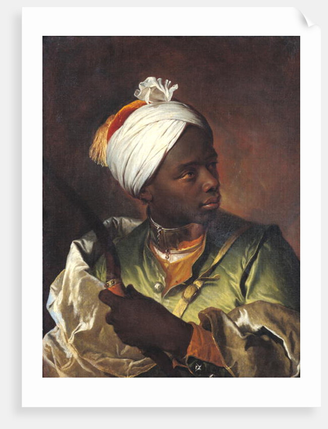 Portrait of a black man holding a bow, c.1697 by Hyacinthe Francois Rigaud