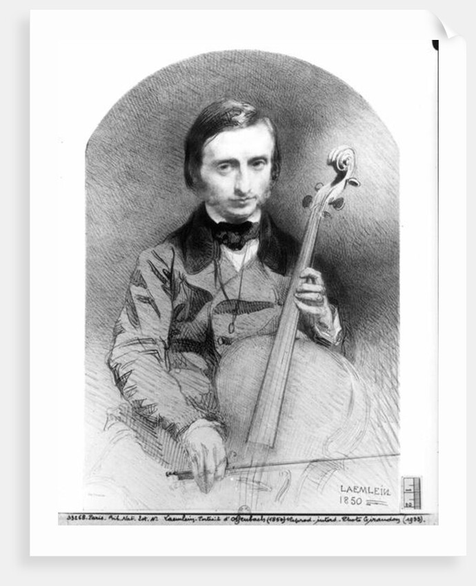 Portrait of Jacques Offenbach 1850 by Alexandre Laemlein