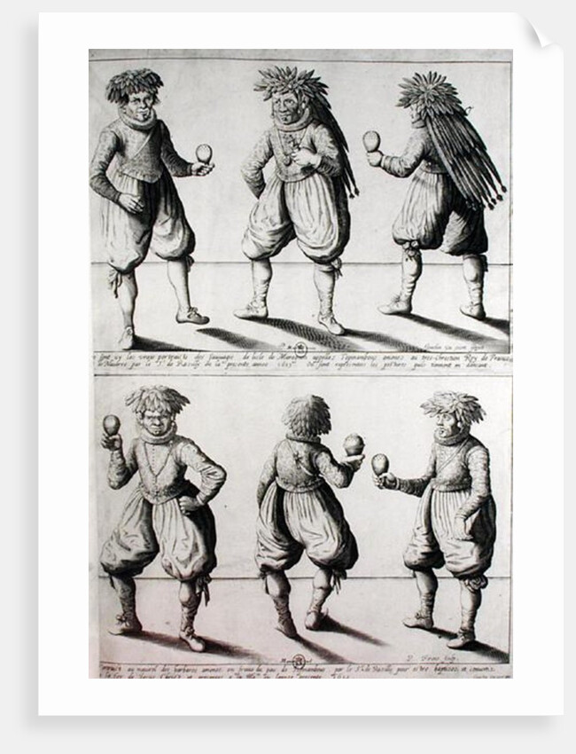 Members of the Tupinambras Tribe Taken to the King of France in Paris to be Baptised and Converted to Christianity, 1613 by Joachim Duviert