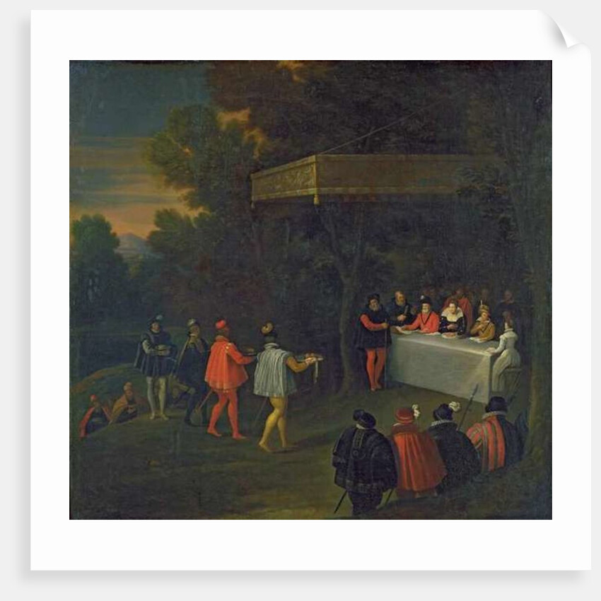A Meal served to Henri IV Marie de Medicis Elisabeth de France and the Dauphin Louis in the Forest of Fontainebleau, after 1590 by Nicolas Labbe