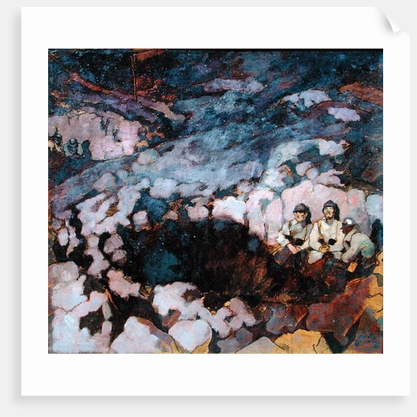 A Trench, right-hand panel of the triptych 'Remembering the Dead', c.1918 by Andre Devambez