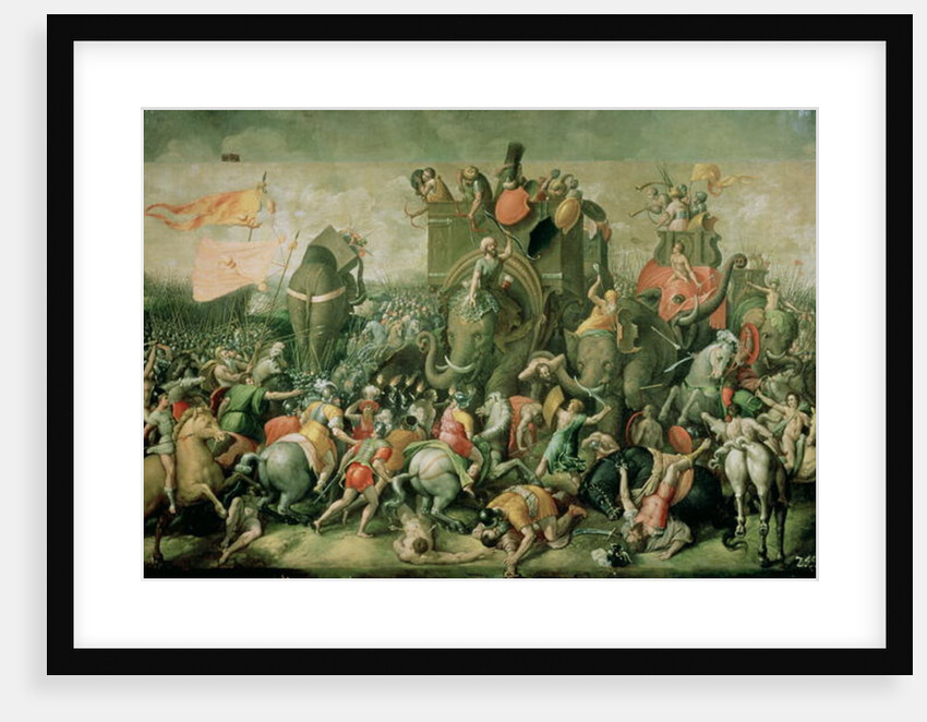 The Battle of Zama, 202 BC, 1570-80 by Giulio Romano