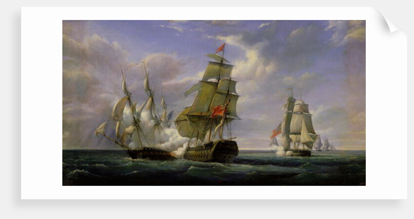 Combat between the French Frigate 'La Canonniere' and the English Vessel 'The Tremendous', 21st April 1806, 1835 by Pierre Julien Gilbert