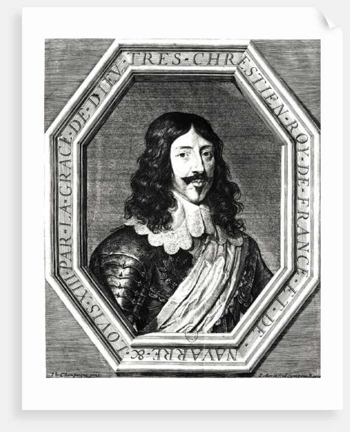 Portrait of Louis XIII engraving by Jean Morin by Philippe de Champaigne