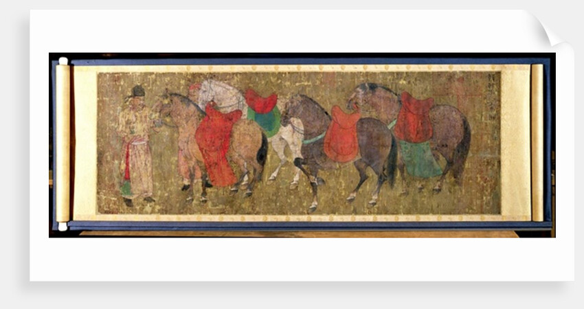 A Groom with Horses by Han Gan (attr.to)