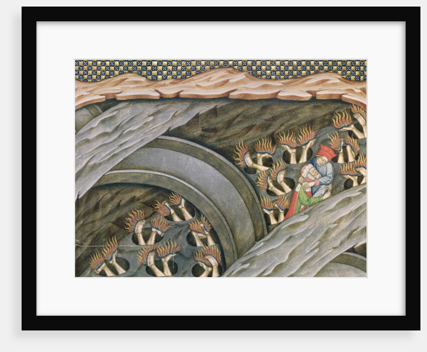 Ms 2017 f.245 Dante's Inferno with a commentary by Guiniforte delli Bargigi, ca. 1440 by Master of the Vitae Imperatorum
