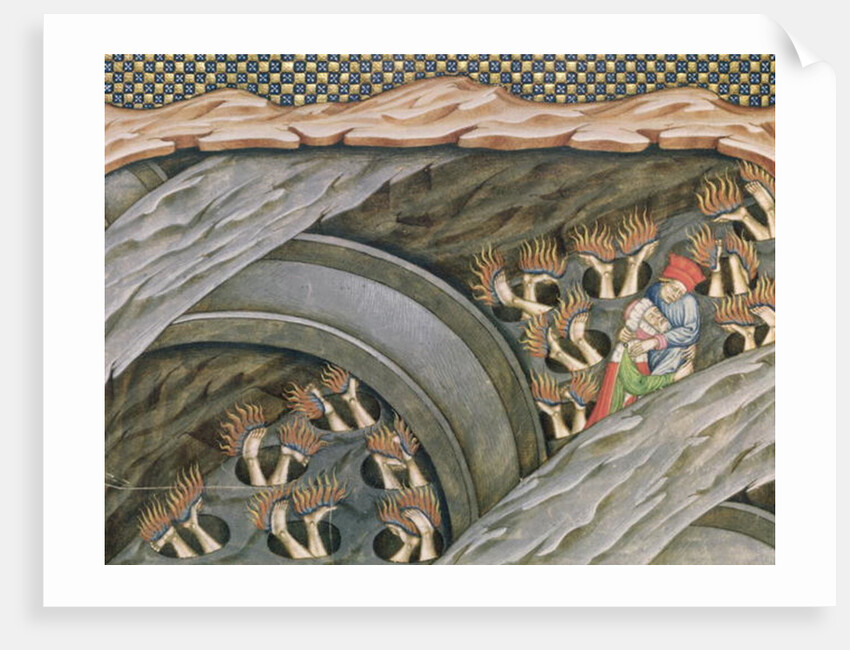 Ms 2017 f.245 Dante's Inferno with a commentary by Guiniforte delli Bargigi, ca. 1440 by Master of the Vitae Imperatorum