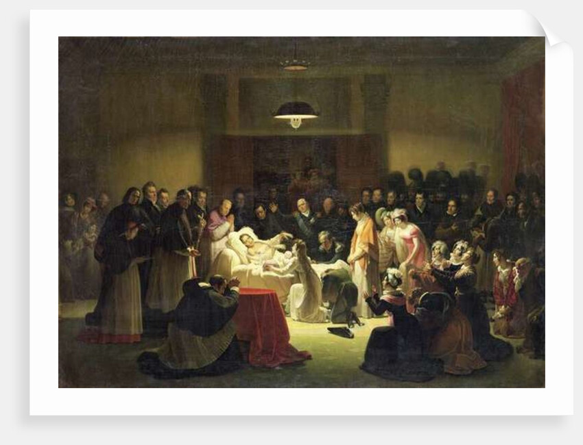 The Last Moments of Charles-Ferdinand of France in the Administration Room of the Paris Opera House, 14th February 1820, c.1828 by Alexandre Menjaud