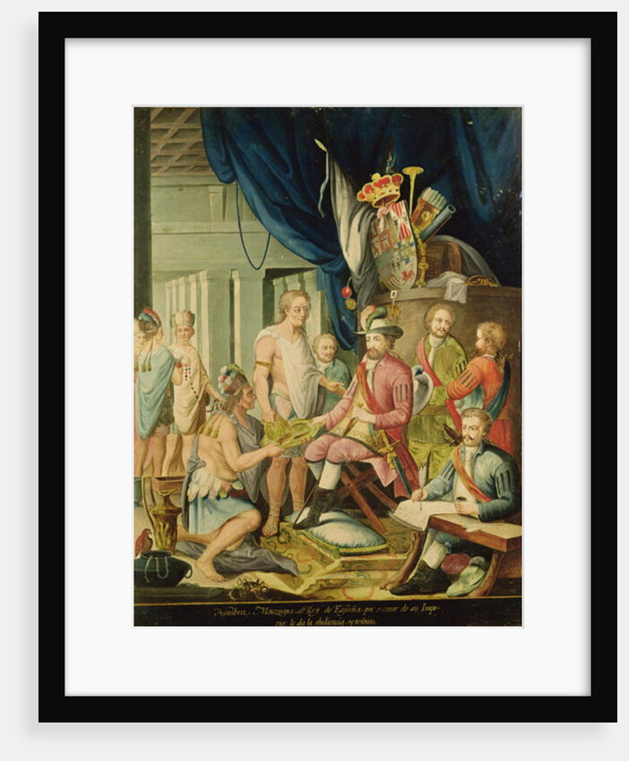 Montezuma Declares his Allegiance to the King of Spain before Cortes by Spanish School