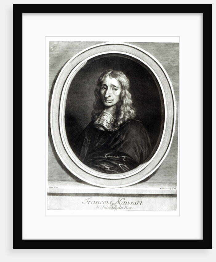 Portrait of Francois Mansart, engraved by Gerard Edelinck by Louis de (after) Namur