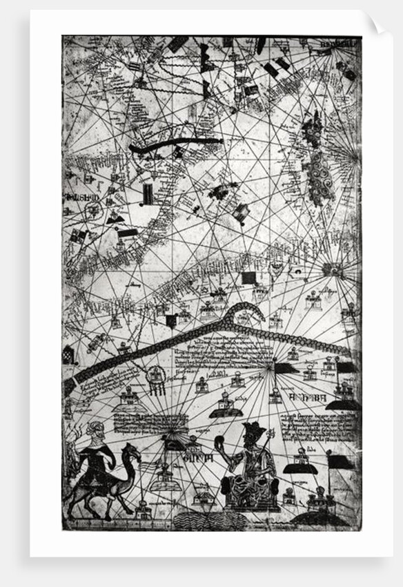 Detail from the Catalan Atlas, 1375 by Abraham Cresques